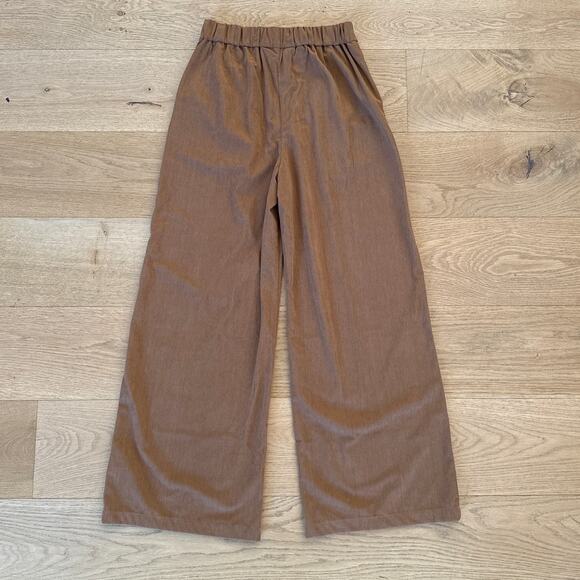 Cupshe Wide Leg Pants Downtown Moves Size 24 Brown Gold - Picture 4 of 5